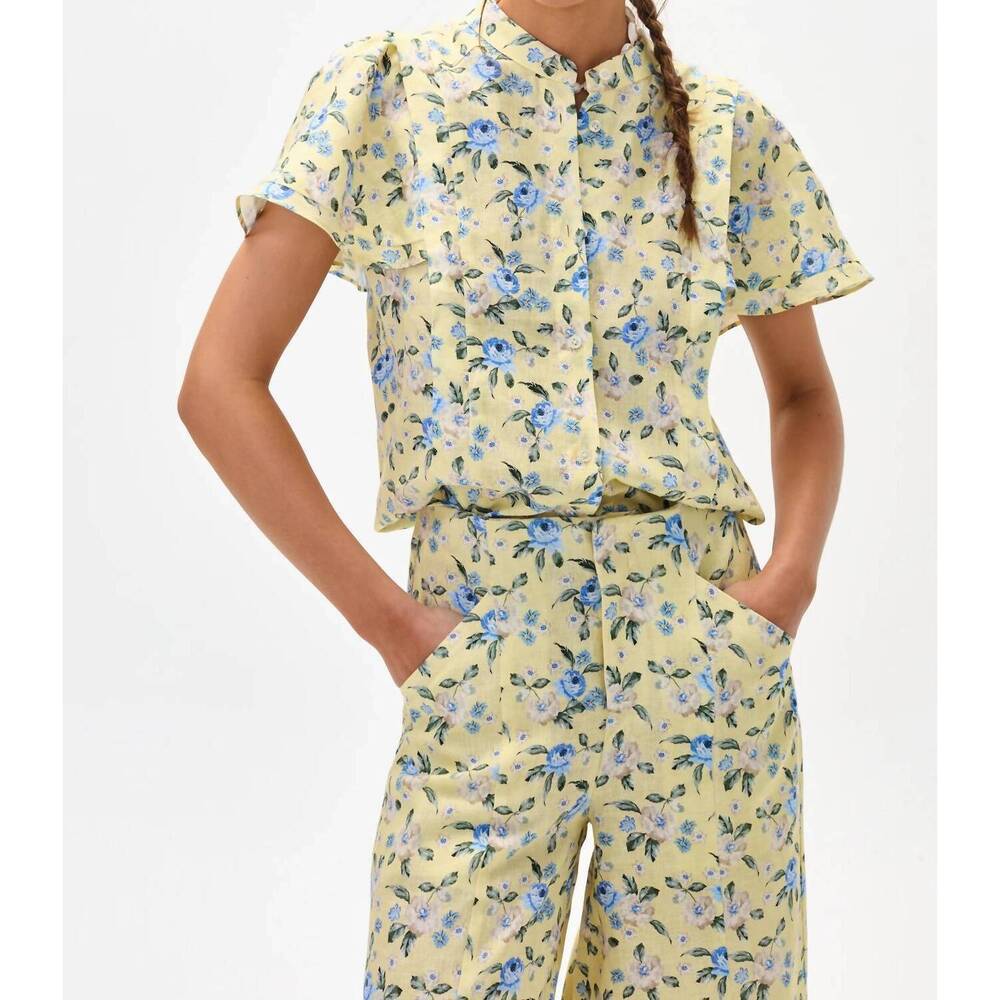 NEW LANHTROPY willow linen shirt in francesca print